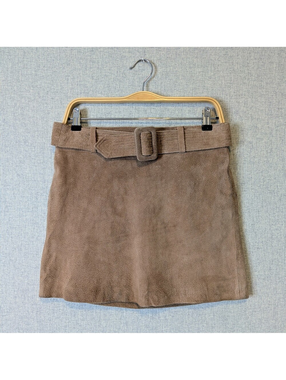 Blank NYC belted genuine suede mini skirt